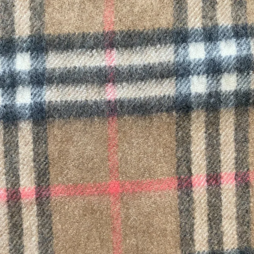 Authentic Burberry Super Long 100%Cashmere Scarf in Beige Check - Picture 3 of 8